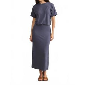 NEW Z SUPPLY delavine textured midi skirt in worn blue
